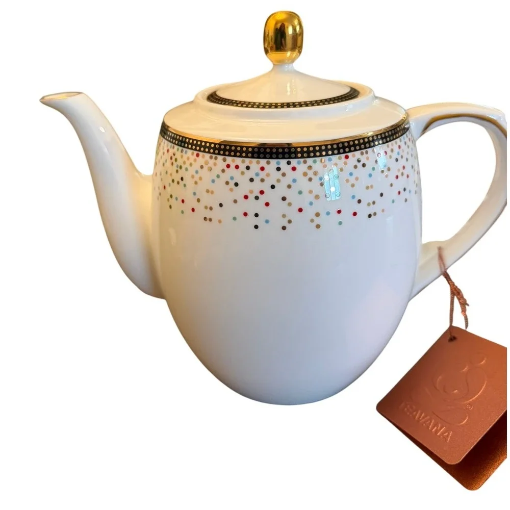 NWT Teavanna DISCONTINUED 2014 Confetti Fine Bone China Full Tea Set